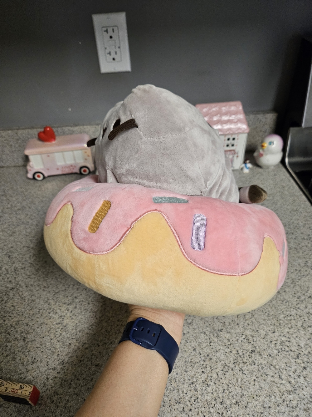 Pusheen Plush Donut Cushion - Pink Frosting - Picture 7 of 14